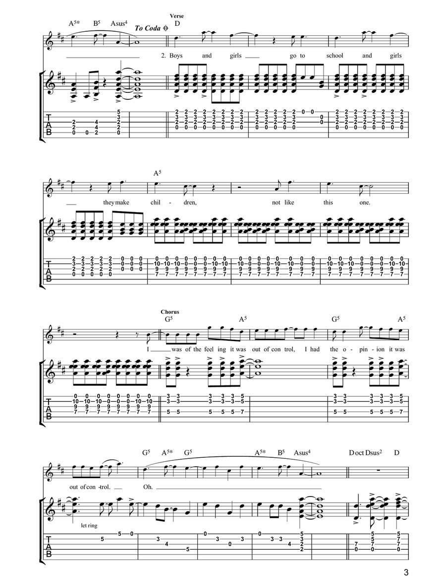 Out Of Control Acoustic Guitar scores gallery preview page 3