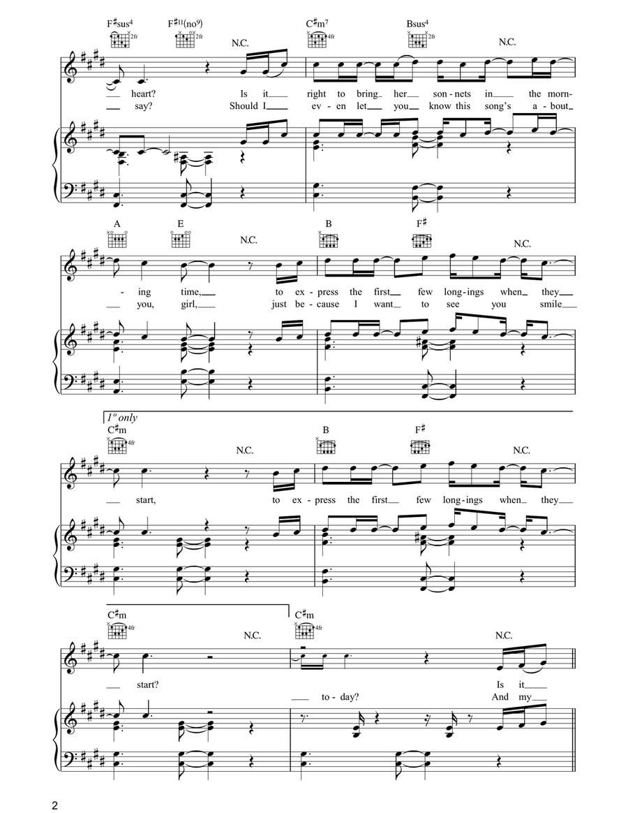 Wrap My Words Around You Wrap My Words Around You Piano, Vocal, Guitar scores gallery preview page 2