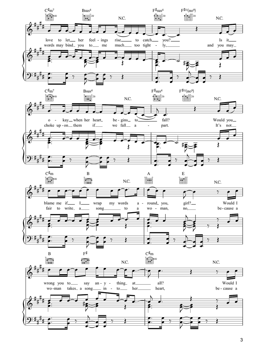 Wrap My Words Around You Wrap My Words Around You Piano, Vocal, Guitar scores gallery preview page 3