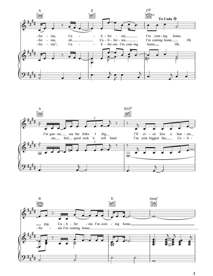 California California Acoustic Guitar scores gallery preview page 3