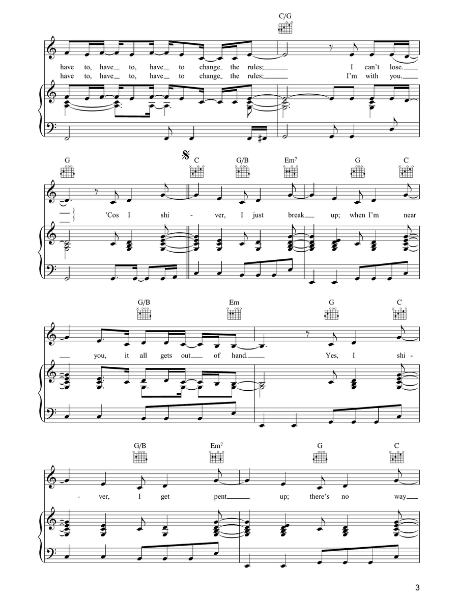 Shiver Shiver Piano, Vocal, Guitar scores gallery preview page 3