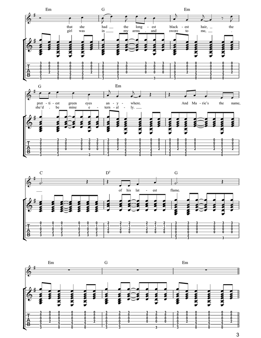 His Latest Flame His Latest Flame Acoustic Guitar scores gallery preview page 3