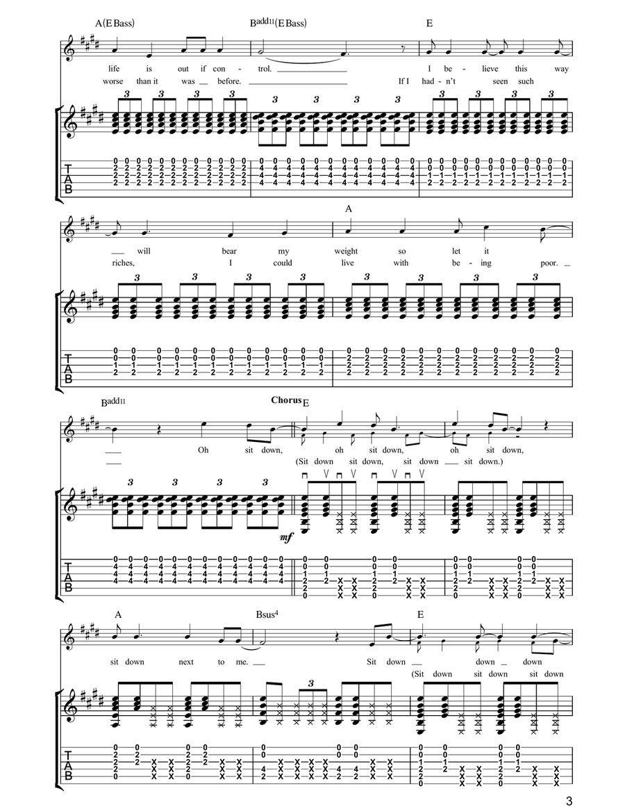 Sit Down Acoustic Guitar scores gallery preview page 3