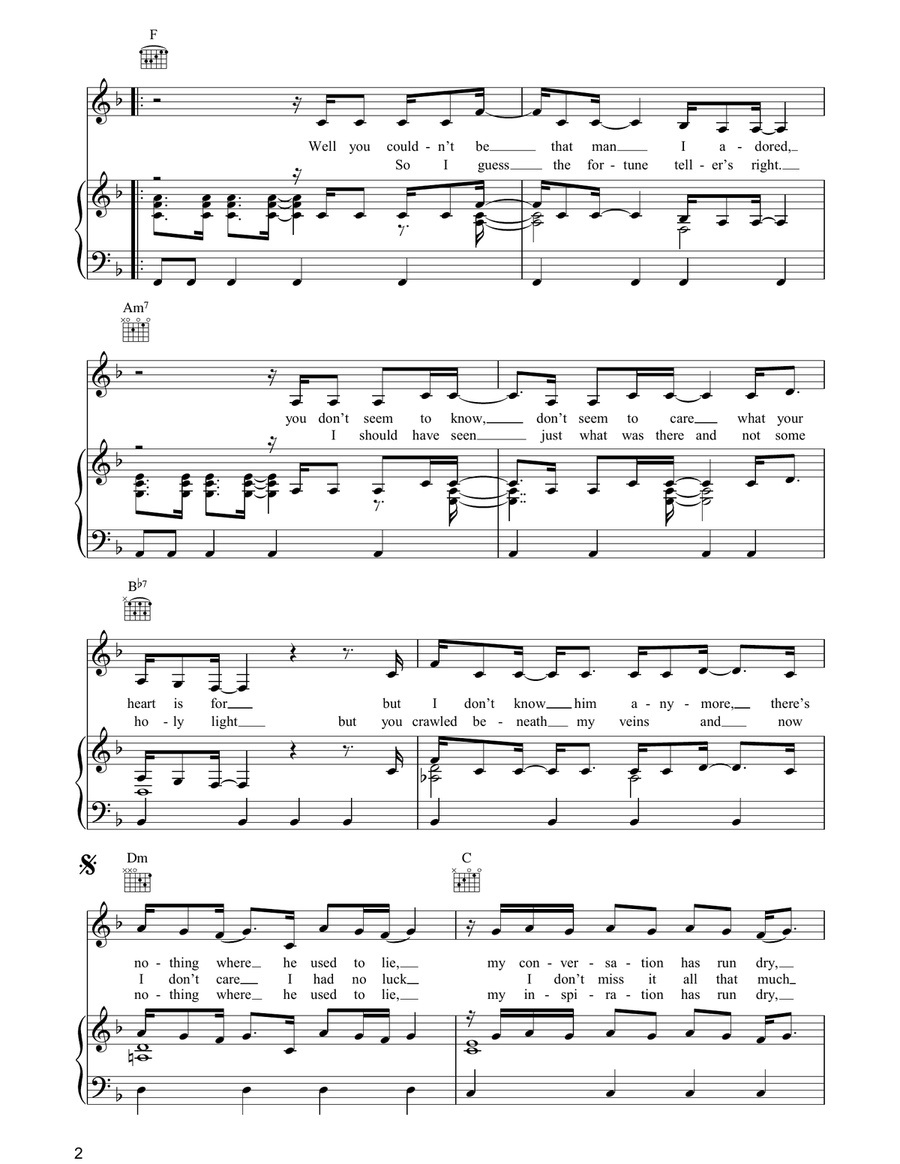 Torn Torn Piano, Vocal, Guitar scores gallery preview page 2