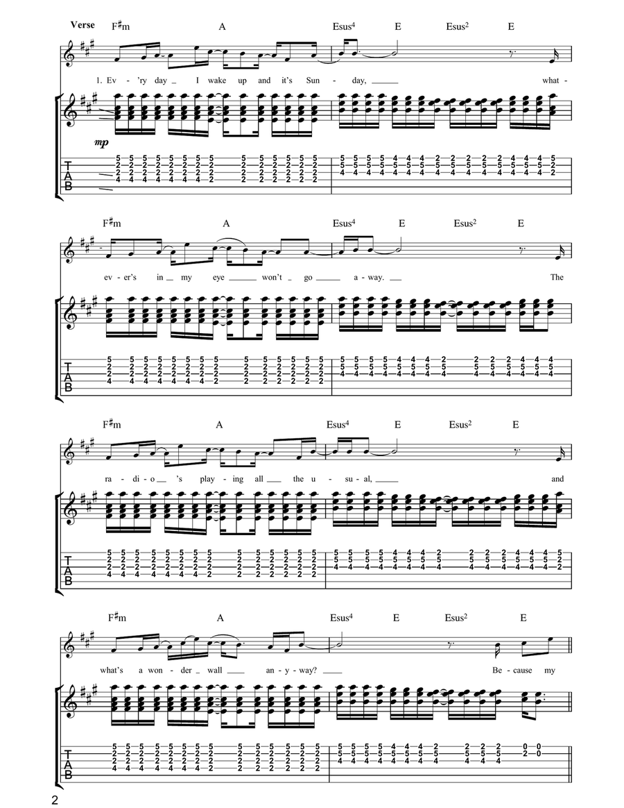 Writing To Reach You Writing To Reach You Guitar Tablature scores gallery preview page 2