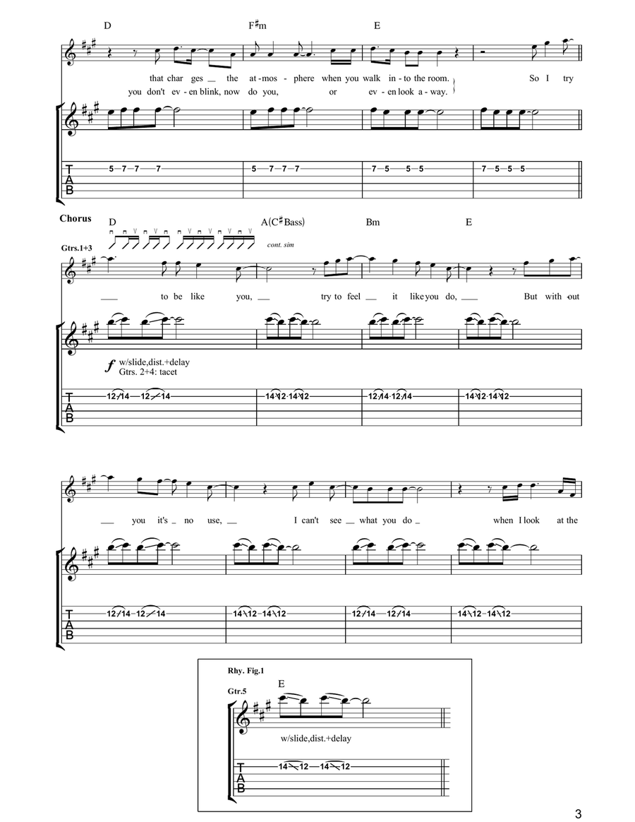When I Look At The World Guitar Tablature scores gallery preview page 3