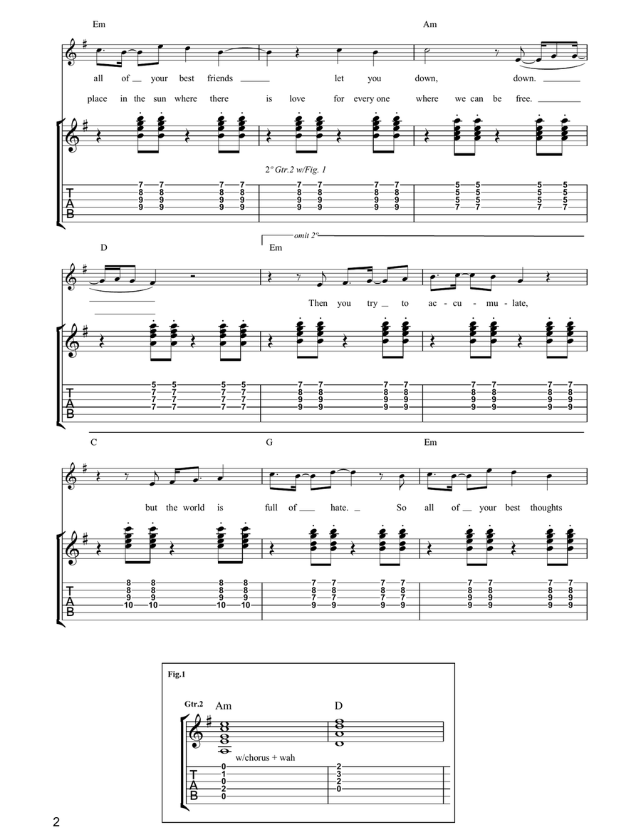I Know A Place I Know A Place Guitar Tablature scores gallery preview page 2