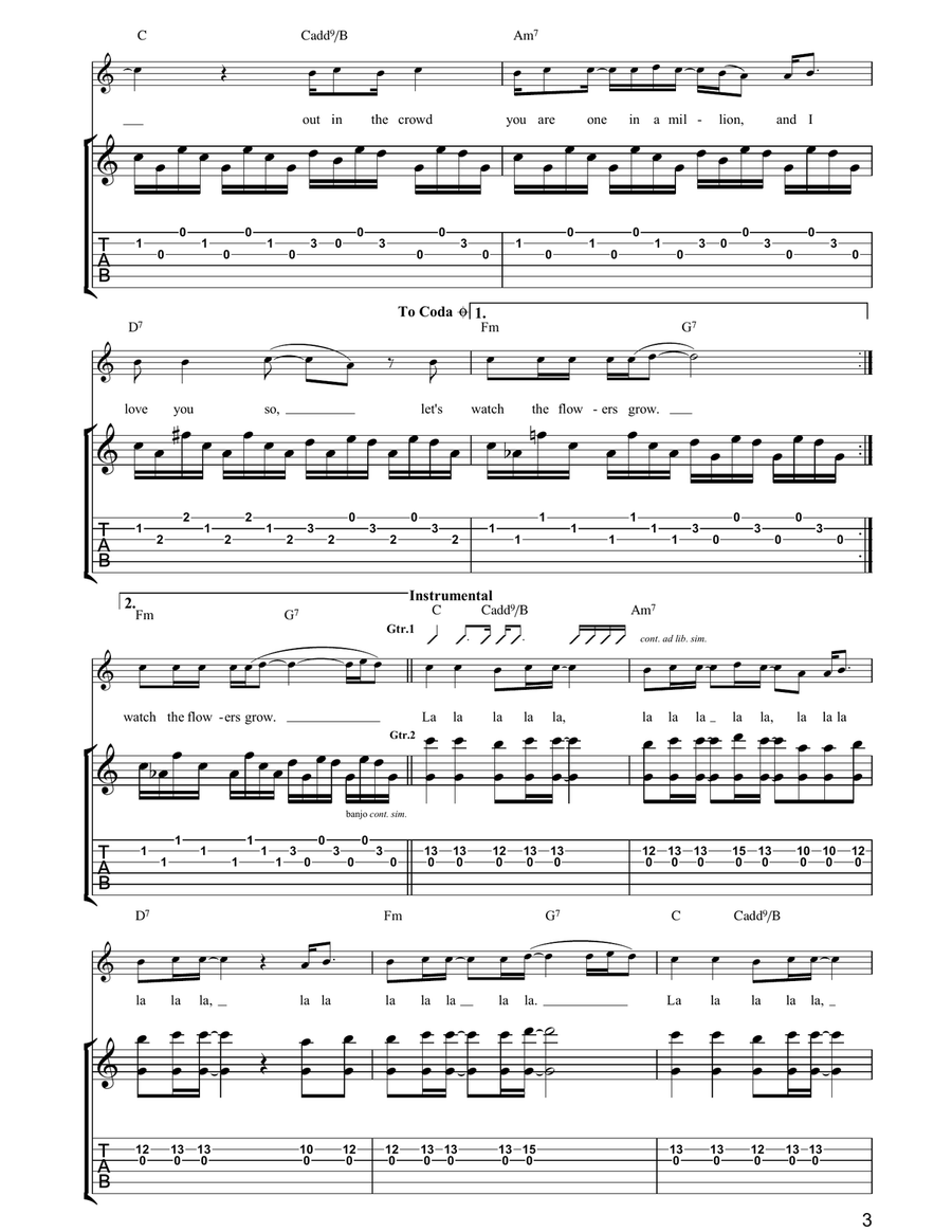 Flowers In The Window Flowers In The Window Guitar Tablature scores gallery preview page 3