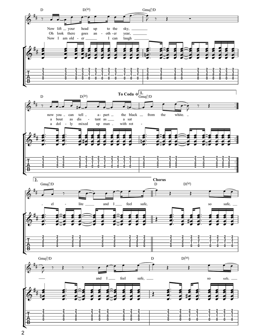 Safe Safe Guitar Tablature scores gallery preview page 2