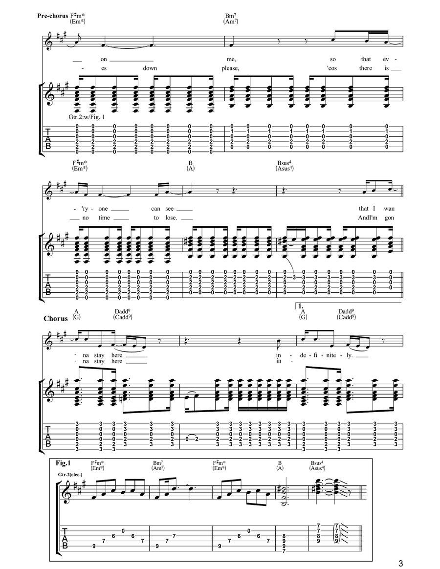 Indefinitely Indefinitely Guitar Tablature scores gallery preview page 3