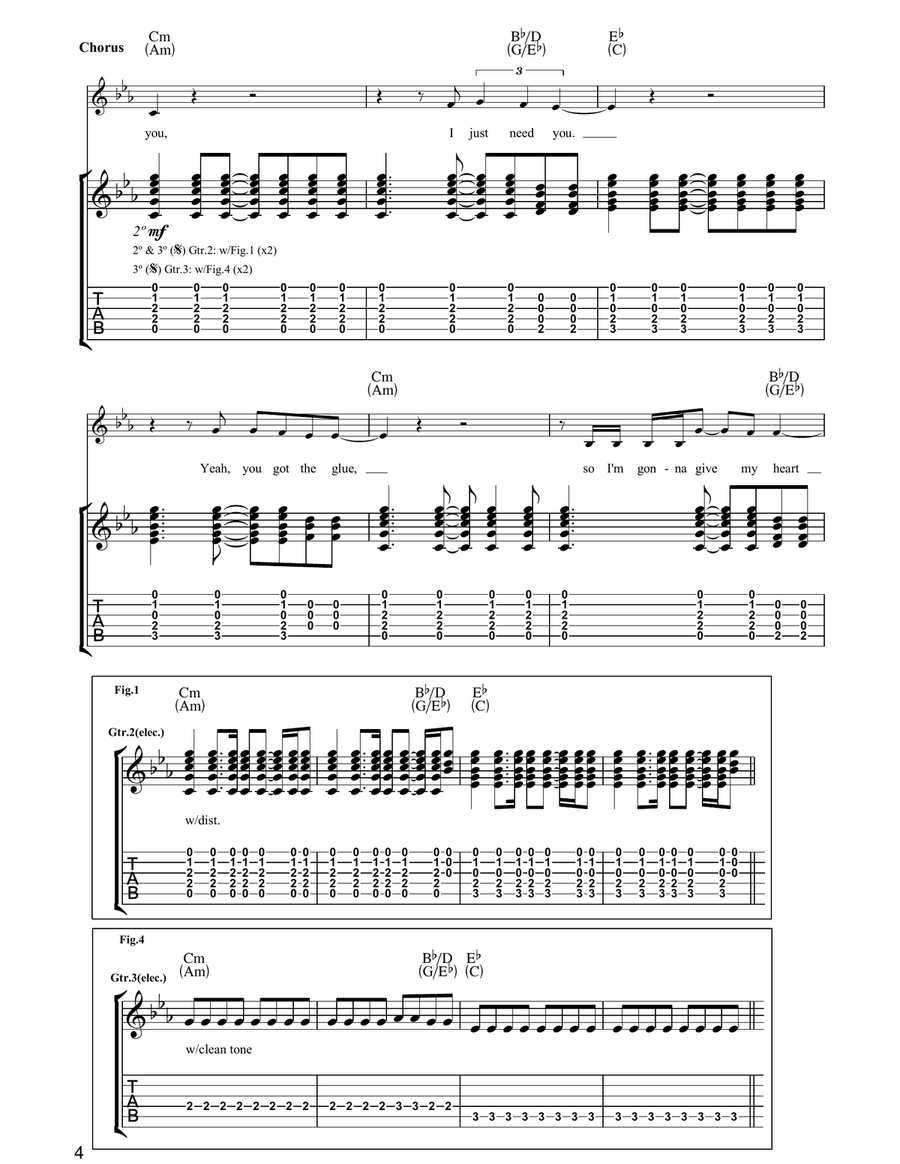 The Humpty Dumpty Love Song Guitar Tablature scores gallery preview page 4