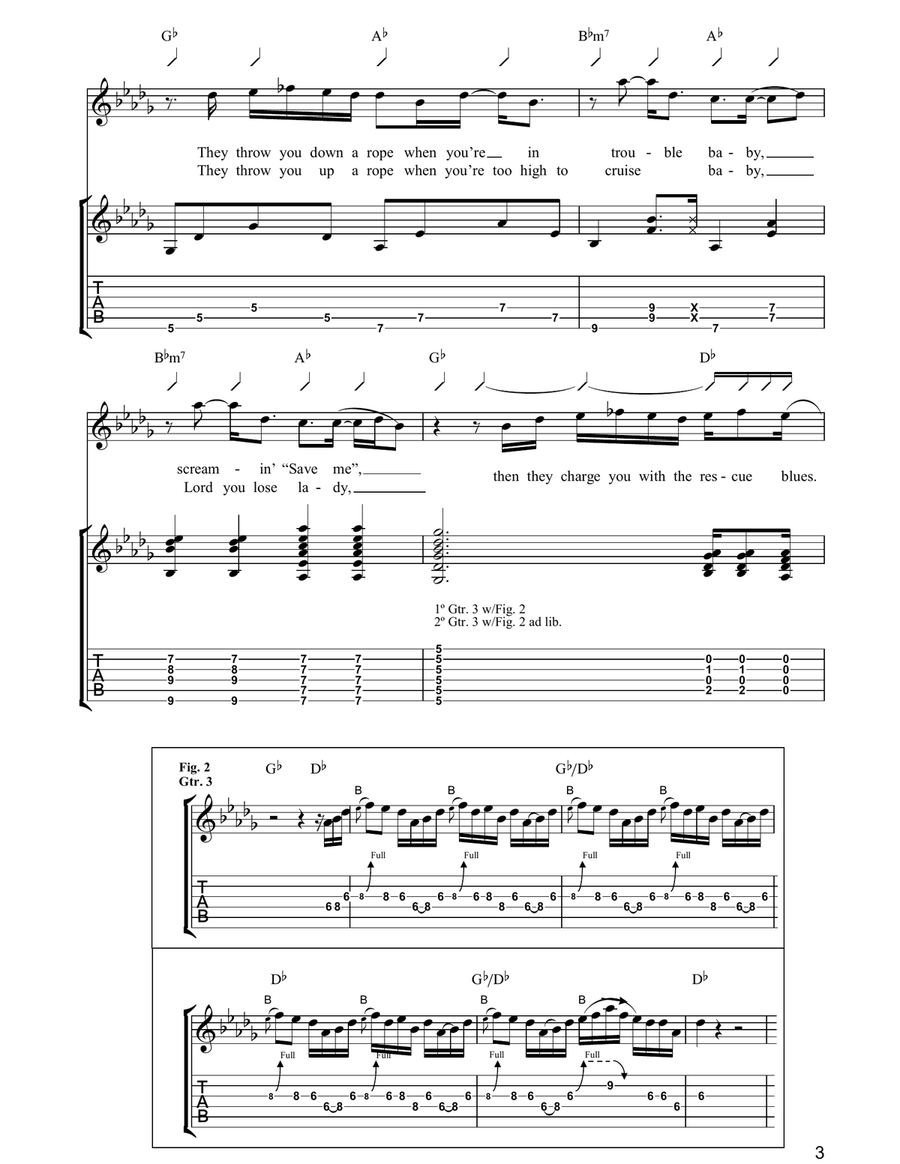 The Rescue Blues The Rescue Blues Electric Guitar scores gallery preview page 3