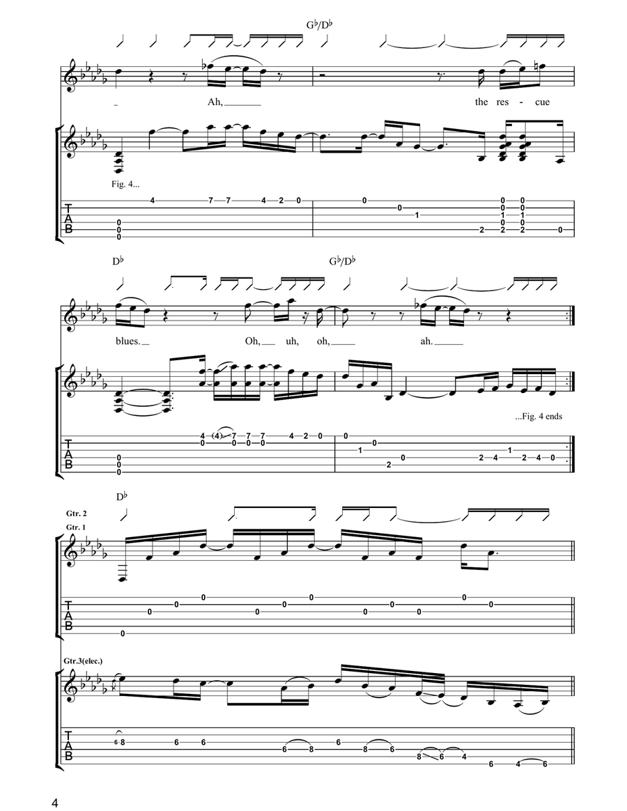 The Rescue Blues The Rescue Blues Electric Guitar scores gallery preview page 4