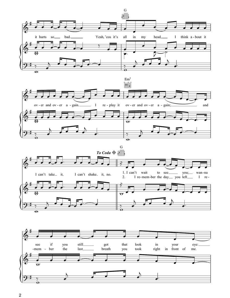 Over And Over Piano, Vocal, Guitar scores gallery preview page 2