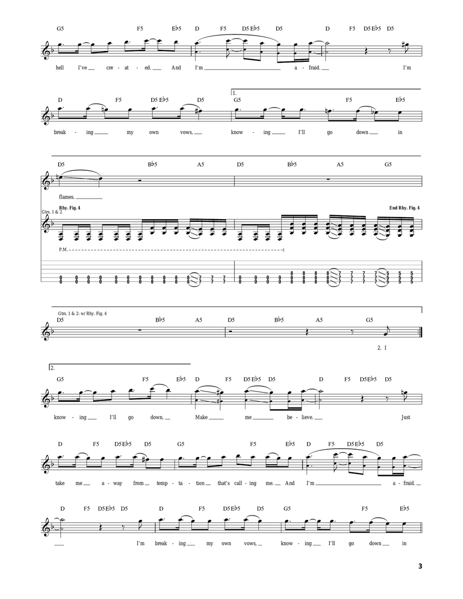 Make Me Believe Make Me Believe Electric Guitar scores gallery preview page 3