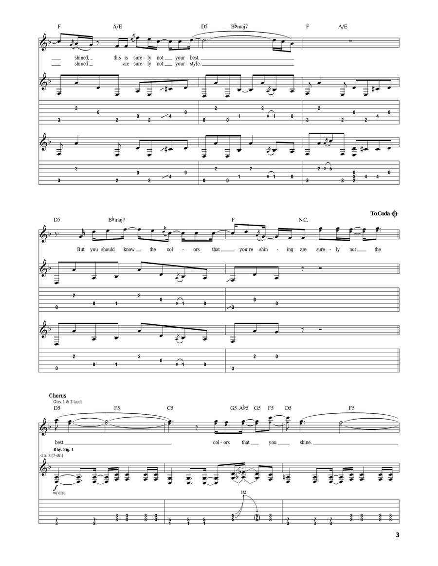 Colors Colors Acoustic Guitar scores gallery preview page 3