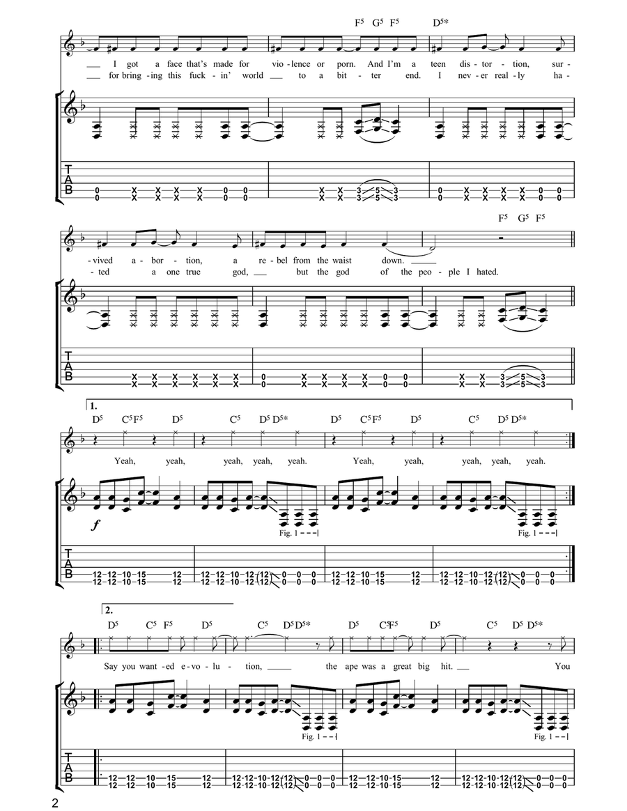 Disposable Teens Disposable Teens Electric Guitar scores gallery preview page 2