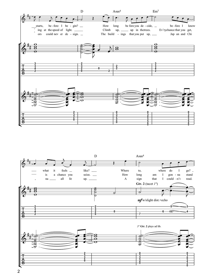 Speed Of Sound Speed Of Sound Acoustic Guitar scores gallery preview page 2