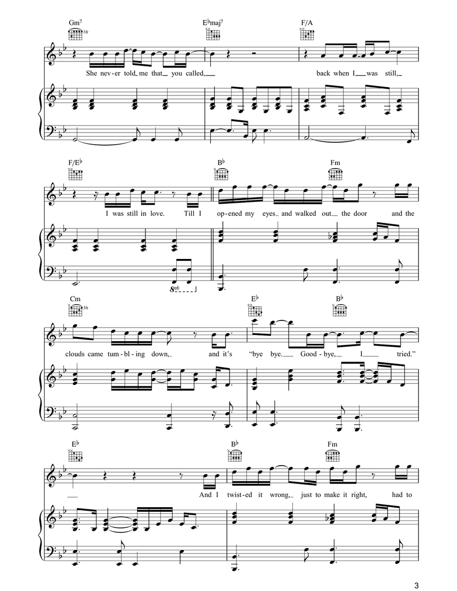 Landed Landed Piano, Vocal, Guitar scores gallery preview page 3