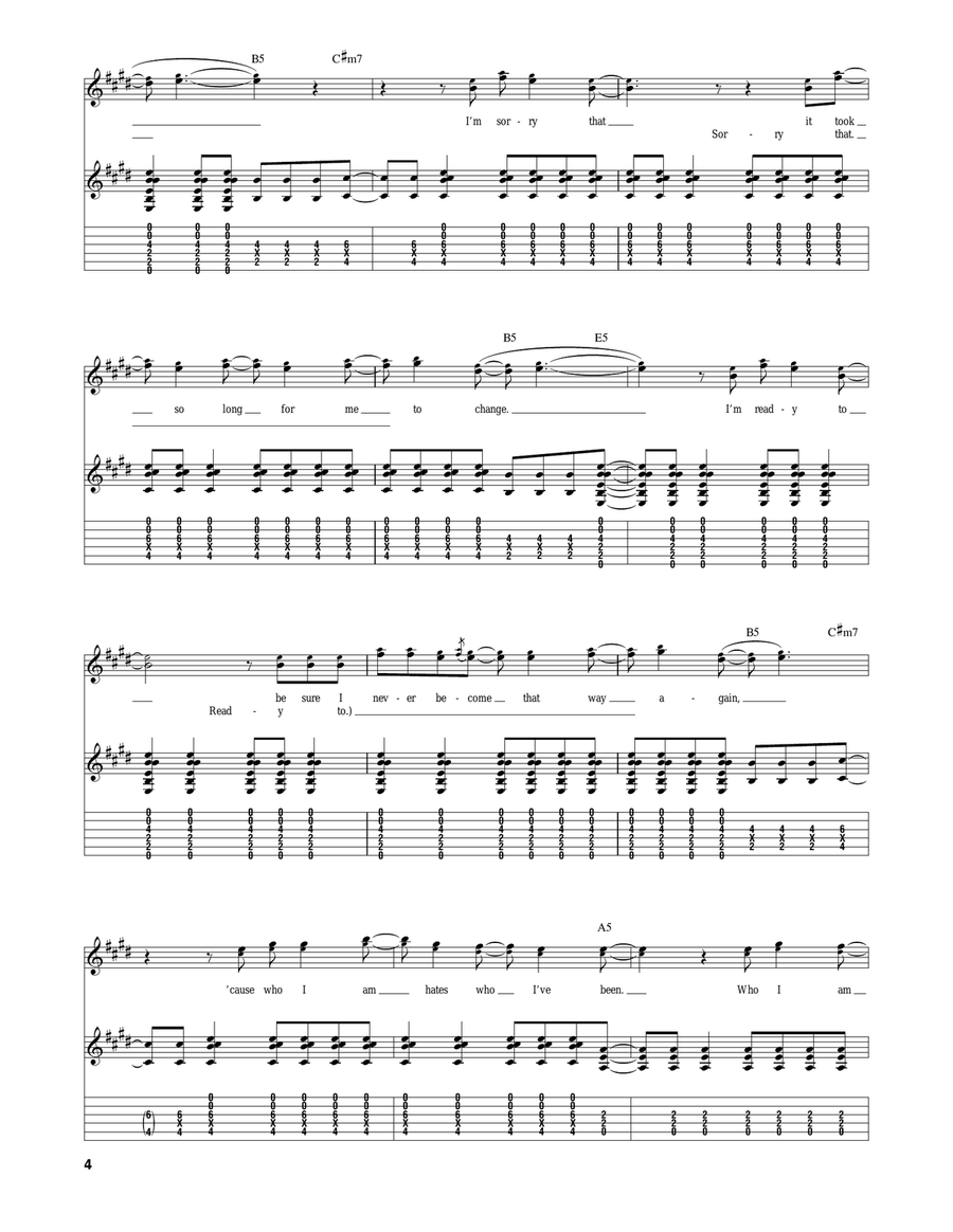 Who I Am Hates Who I've Been Acoustic Guitar scores gallery preview page 4