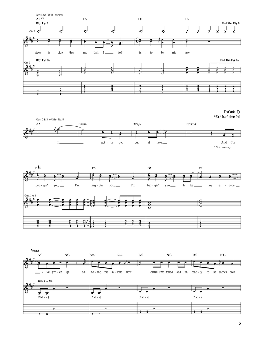 Be My Escape Be My Escape Acoustic Guitar scores gallery preview page 5