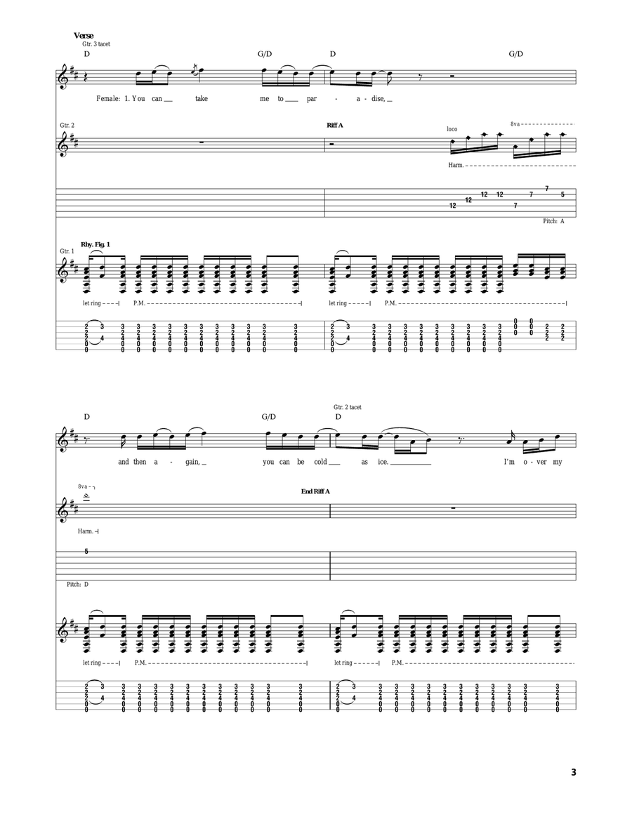 Over My Head Over My Head Acoustic Guitar scores gallery preview page 3