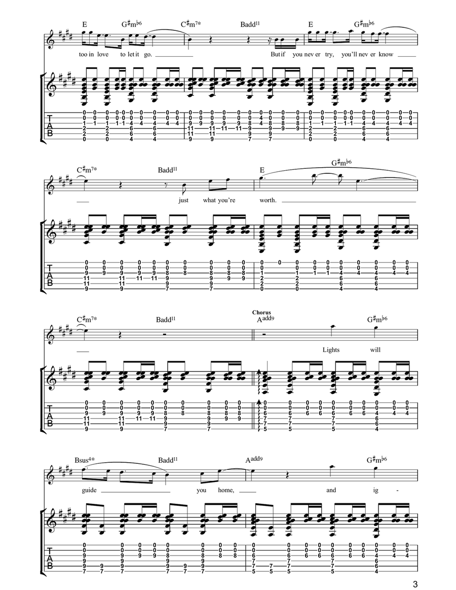 Fix You Fix You Acoustic Guitar scores gallery preview page 3