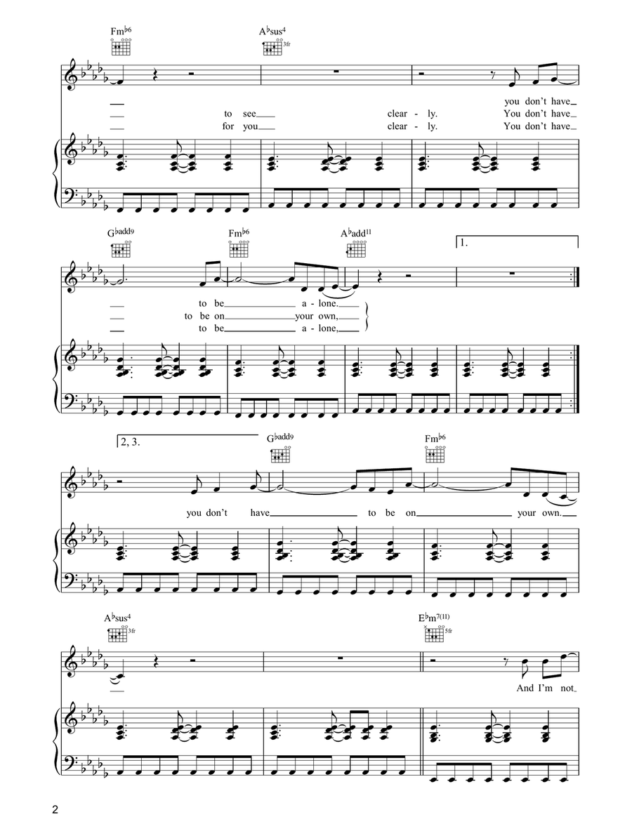 A Message A Message Piano, Vocal, Guitar scores gallery preview page 2
