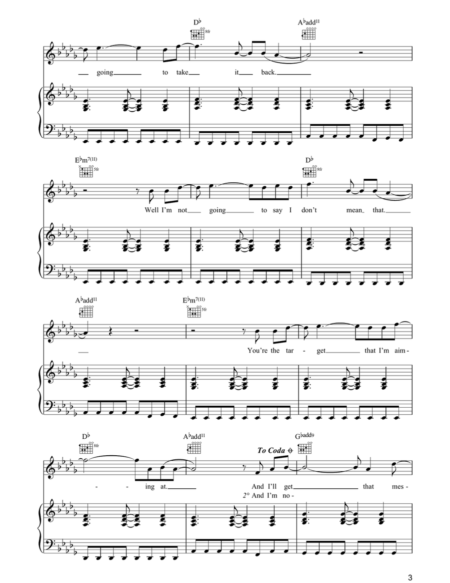 A Message A Message Piano, Vocal, Guitar scores gallery preview page 3