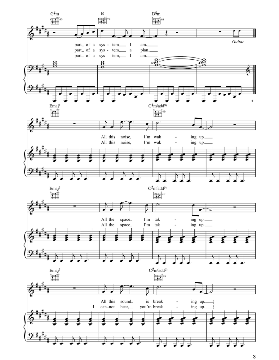 White Shadows White Shadows Piano, Vocal, Guitar scores gallery preview page 3