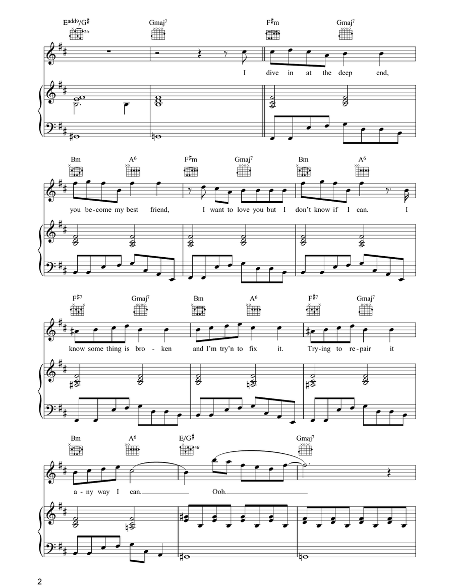 X&Y X&Y Piano, Vocal, Guitar scores gallery preview page 2