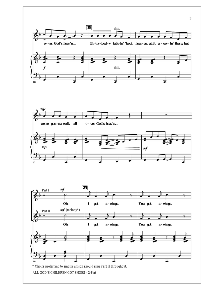 All God's Children Got Shoes 2-Part scores gallery preview page 3