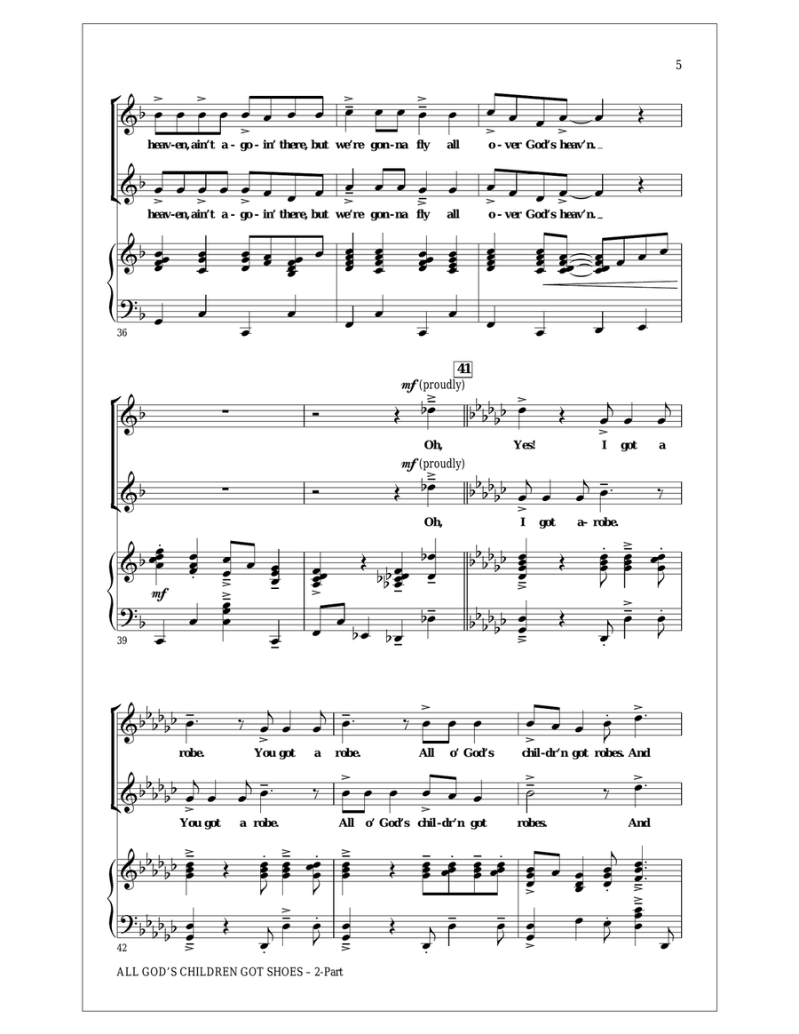 All God's Children Got Shoes 2-Part scores gallery preview page 5