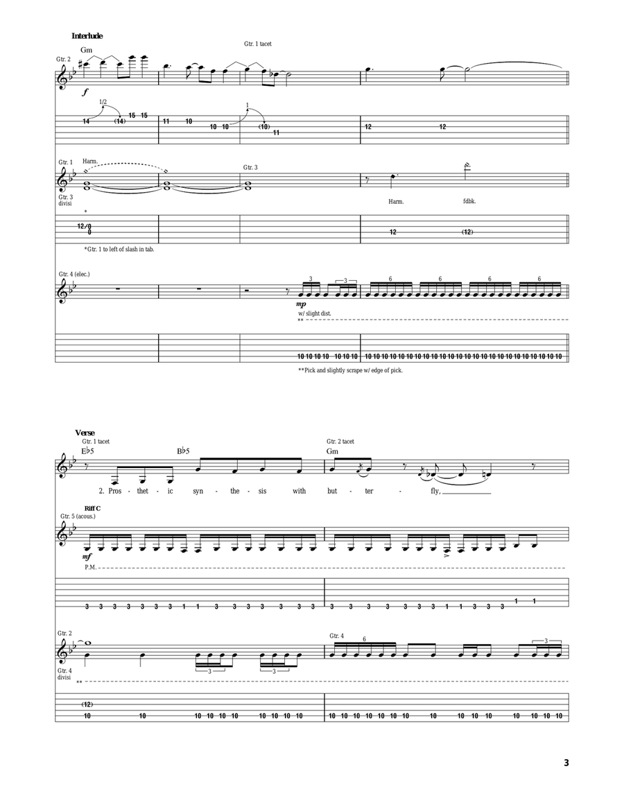 Tourniquet Tourniquet Electric Guitar scores gallery preview page 3