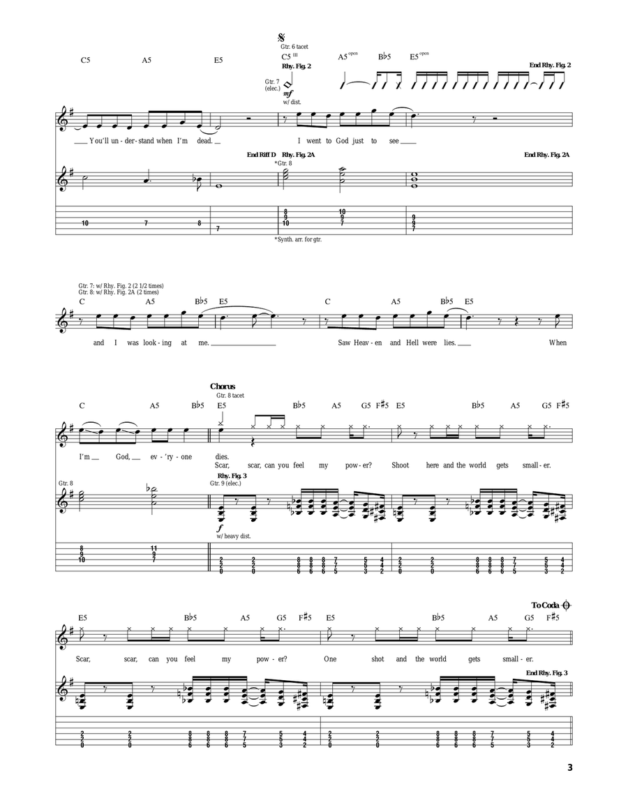 The Reflecting God The Reflecting God Electric Guitar scores gallery preview page 3