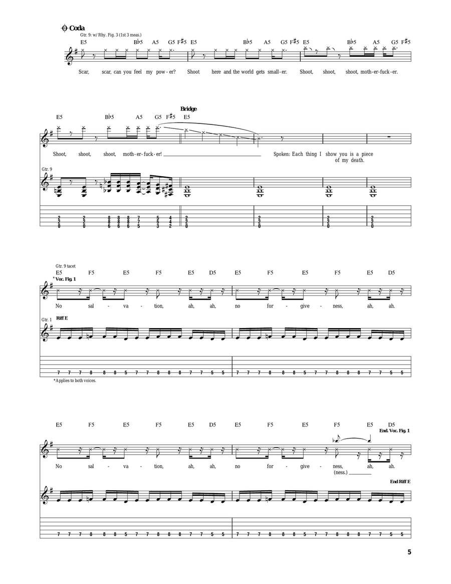 The Reflecting God The Reflecting God Electric Guitar scores gallery preview page 5