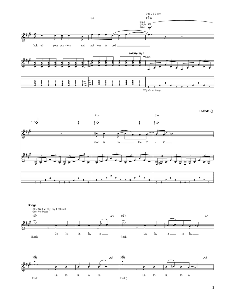 Rock Is Dead Rock Is Dead Electric Guitar scores gallery preview page 3