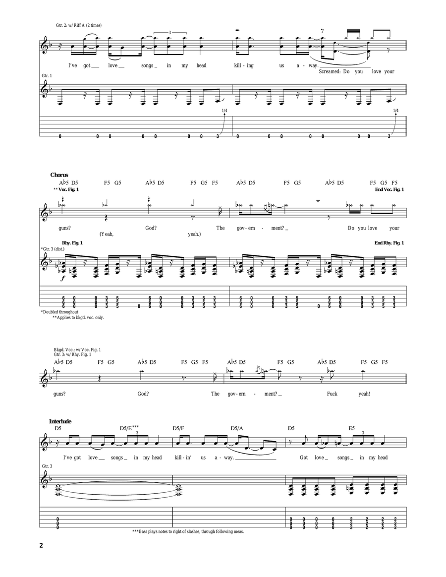 The Love Song The Love Song Electric Guitar scores gallery preview page 2