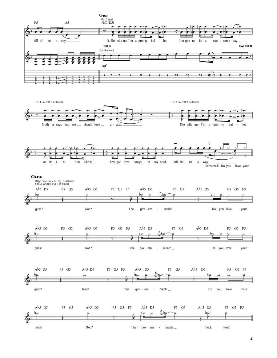 The Love Song The Love Song Electric Guitar scores gallery preview page 3
