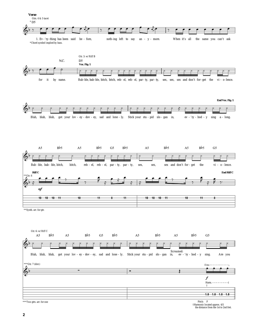 This Is The New Shit This Is The New Shit Electric Guitar scores gallery preview page 2