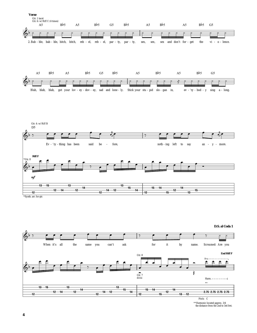 This Is The New Shit This Is The New Shit Electric Guitar scores gallery preview page 4