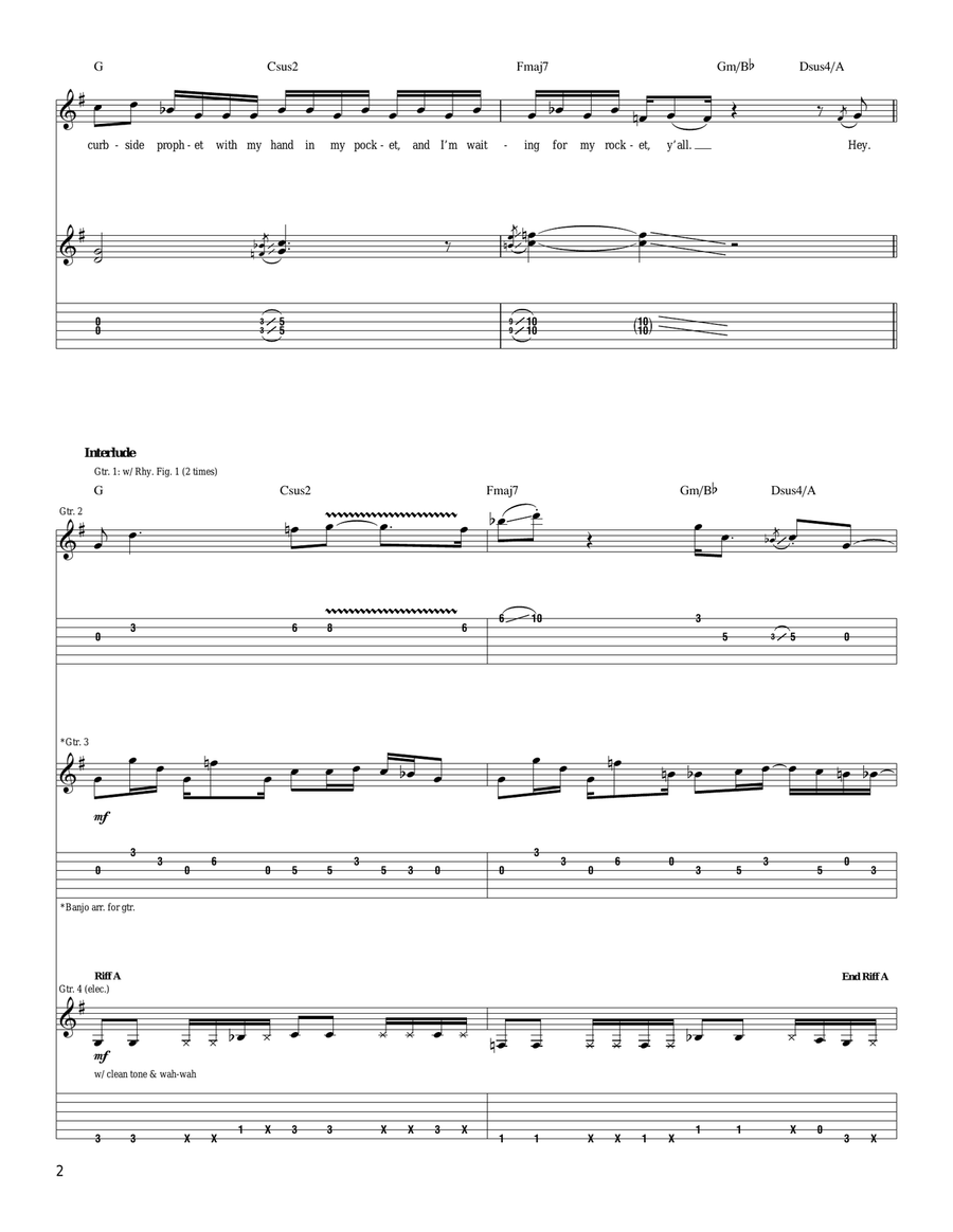 Curbside Prophet Acoustic Guitar scores gallery preview page 2