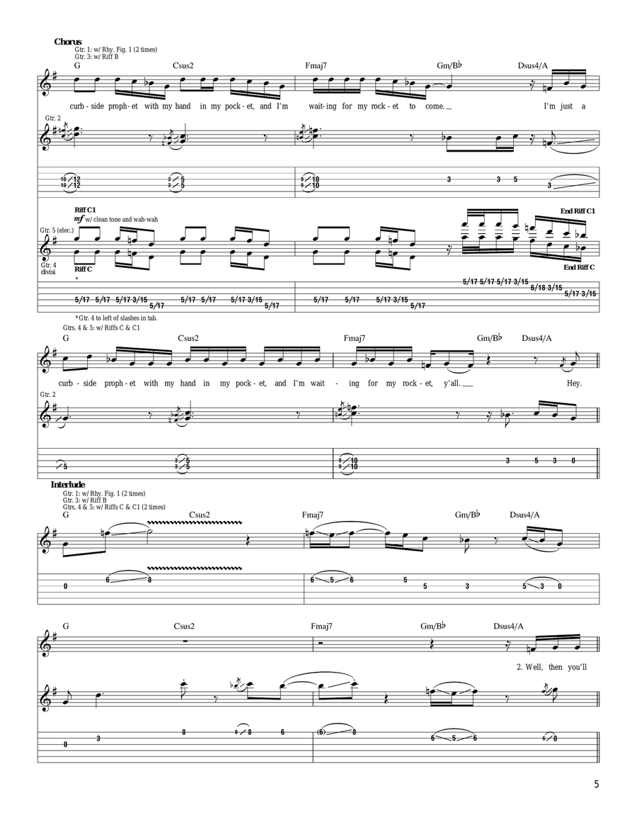 Curbside Prophet Acoustic Guitar scores gallery preview page 5