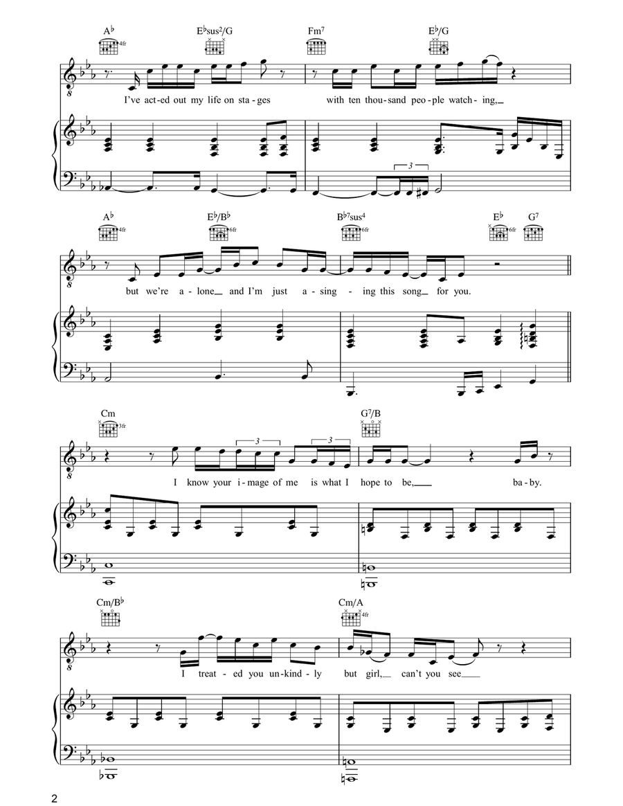 A Song For You A Song For You Piano, Vocal, Guitar scores gallery preview page 2