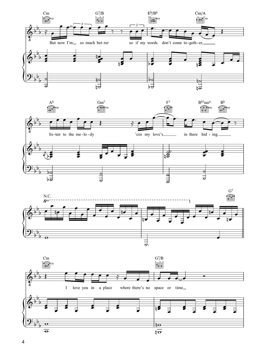 A Song For You A Song For You Piano, Vocal, Guitar scores gallery preview page 4