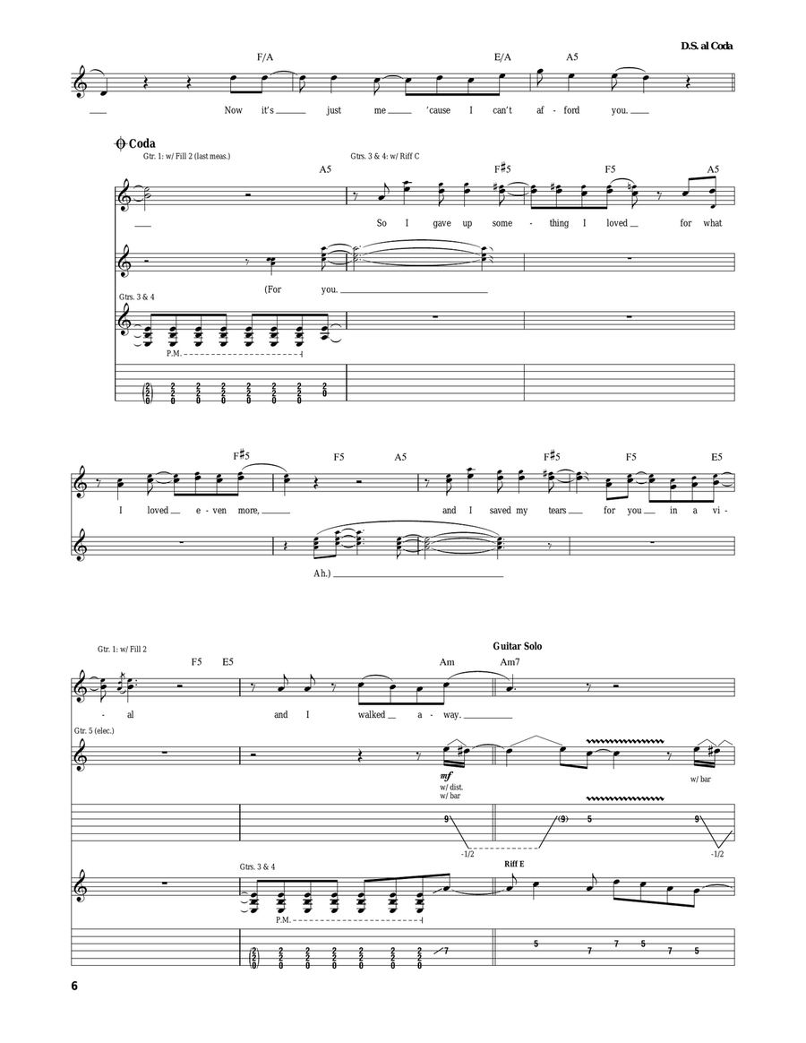 Tears In A Vial Electric Guitar scores gallery preview page 6