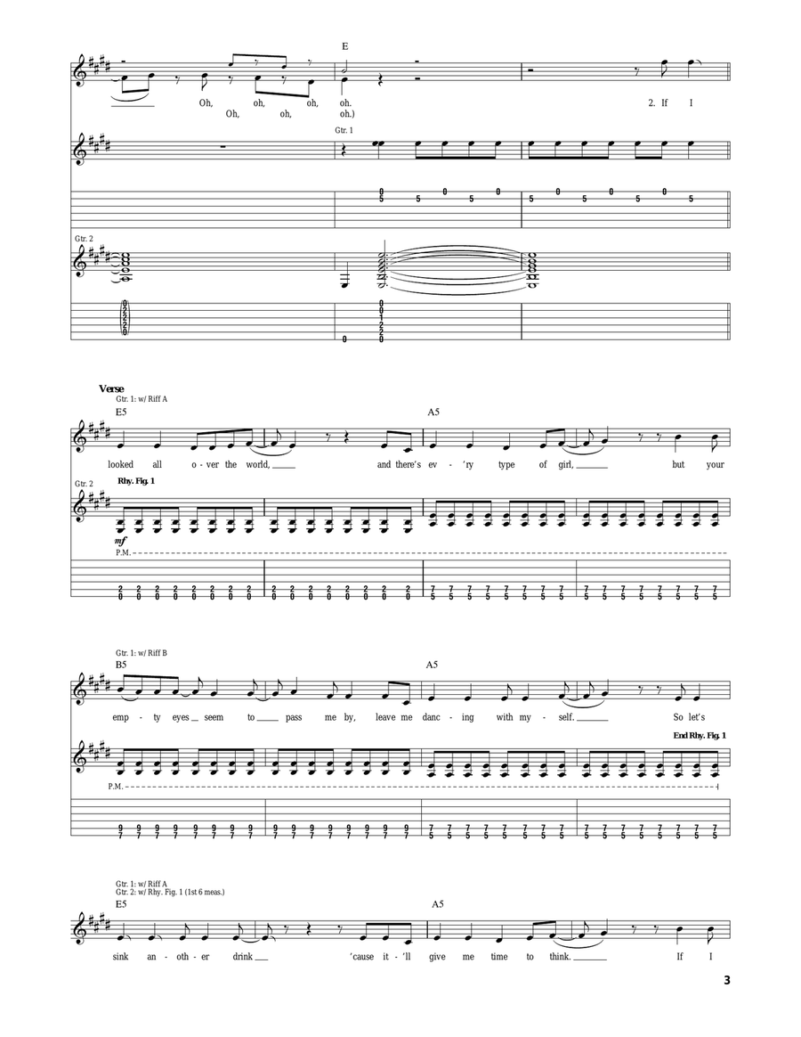 Dancing With Myself Acoustic Guitar scores gallery preview page 3