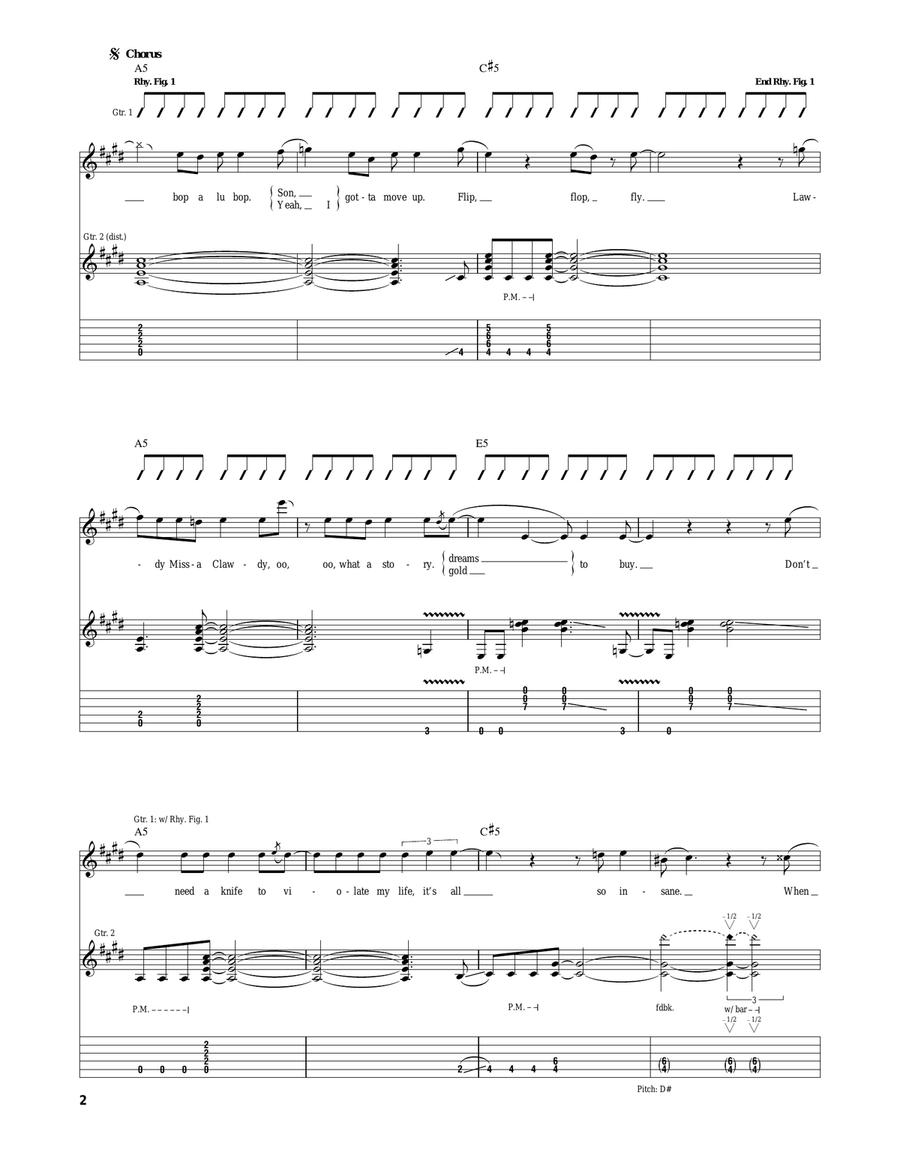 Don't Need A Gun Acoustic Guitar scores gallery preview page 2
