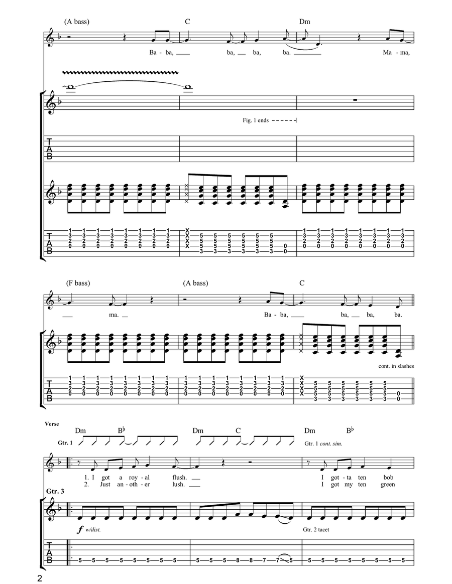 Deadhead Deadhead Guitar Tablature scores gallery preview page 2