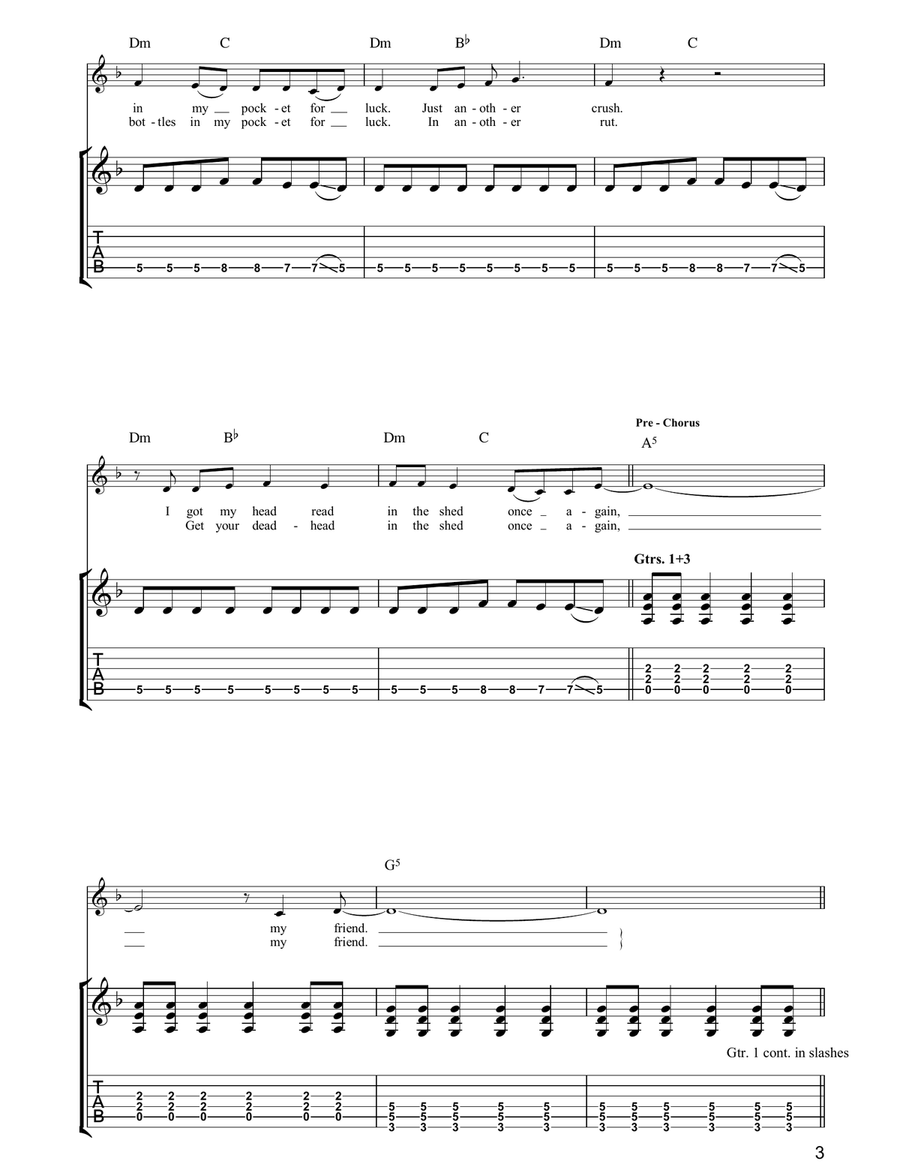 Deadhead Deadhead Guitar Tablature scores gallery preview page 3